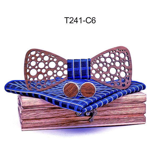 T241 T241  Damask Floral Cutout Bow Tie Set, Walnut — colour C6