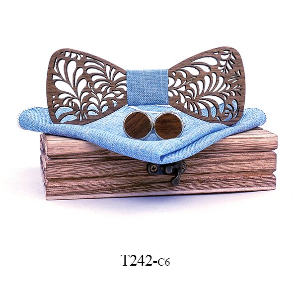 T242 T242  Floral Vine Cutout Bow Tie Set, Walnut — colour C6