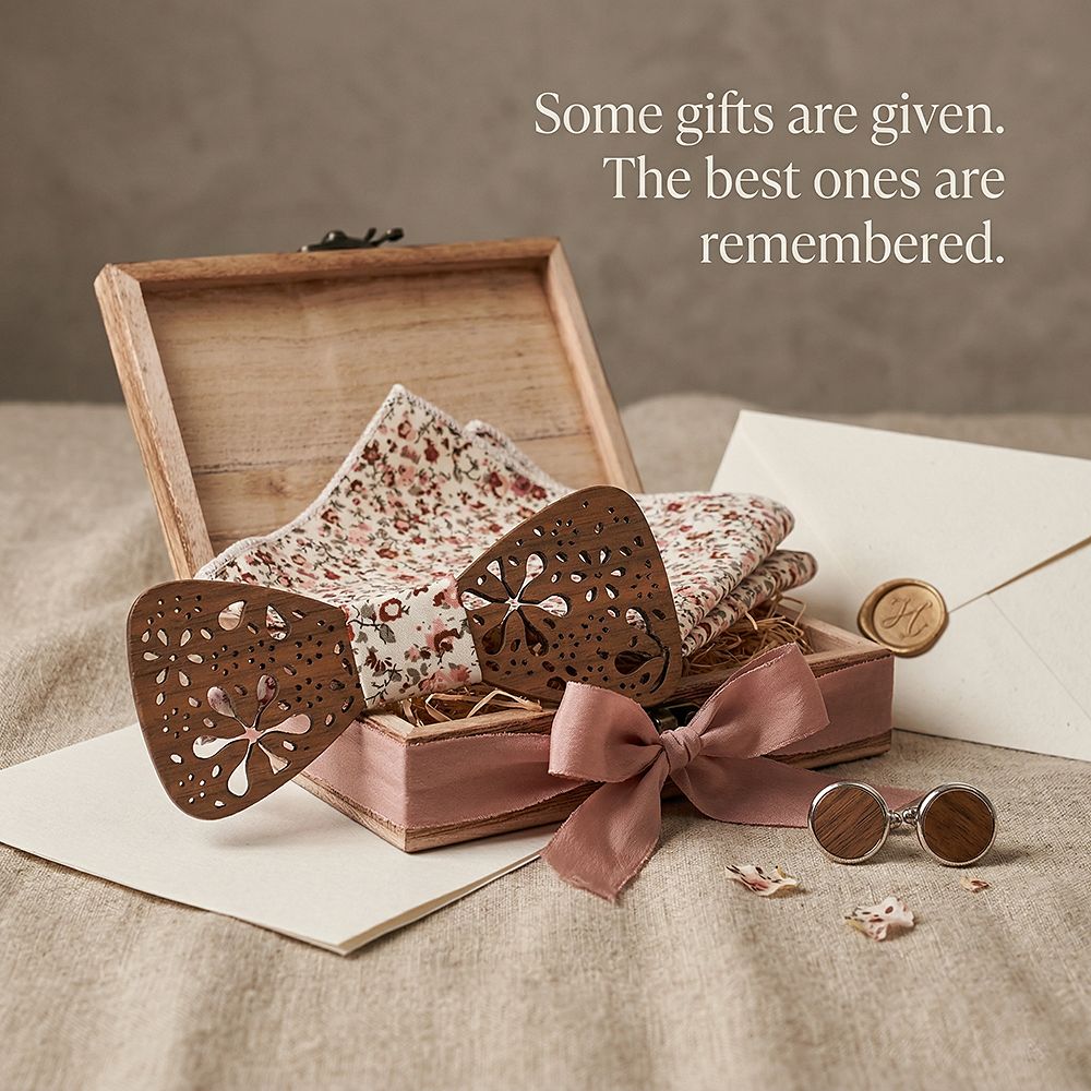 T243 T243  Floral Lace Cutout Bow Tie Set, Maple — view 7