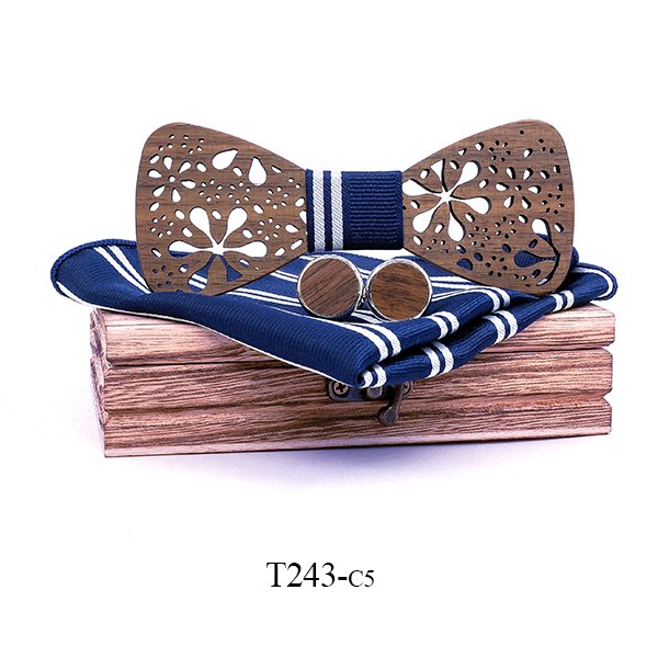 T243 T243  Floral Lace Cutout Bow Tie Set, Maple — colour C5