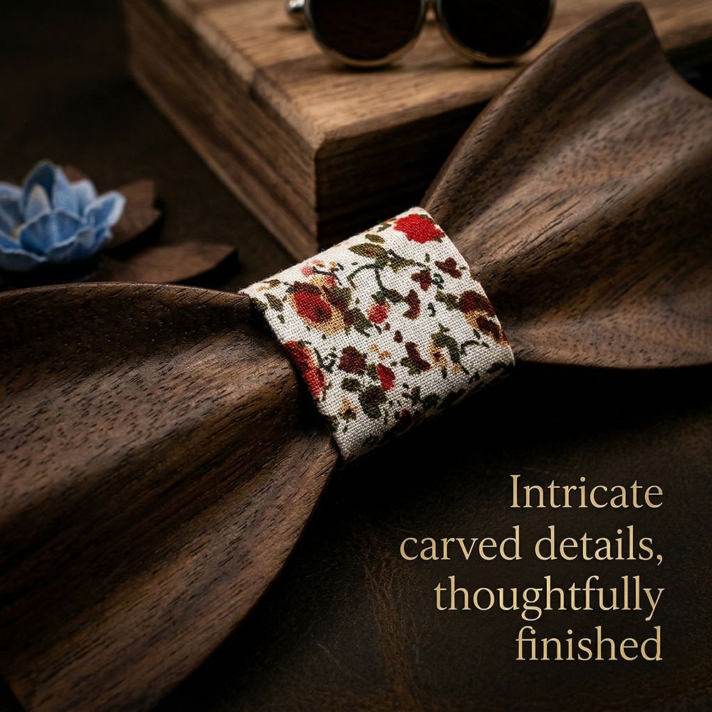 T246 T246  Floral Cutout Bow Tie Set, Maple — view 3
