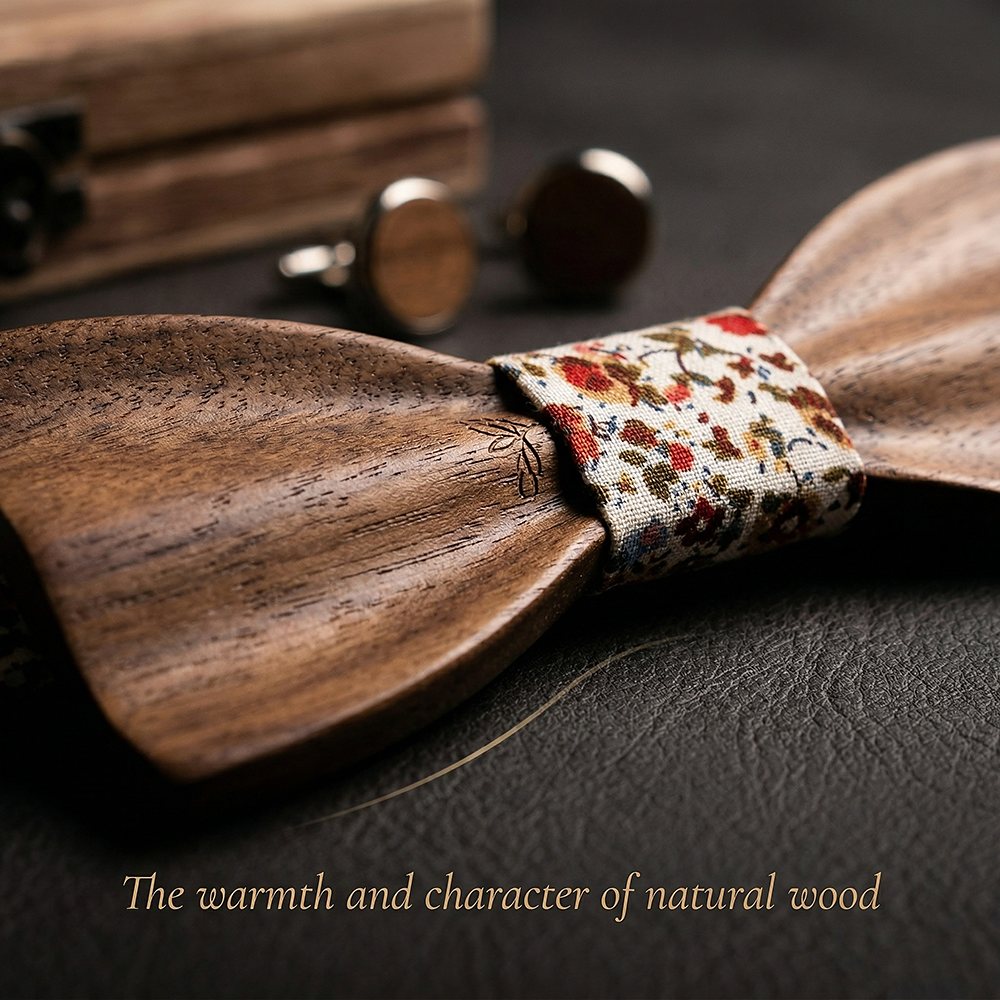T246 T246  Floral Cutout Bow Tie Set, Maple — view 5