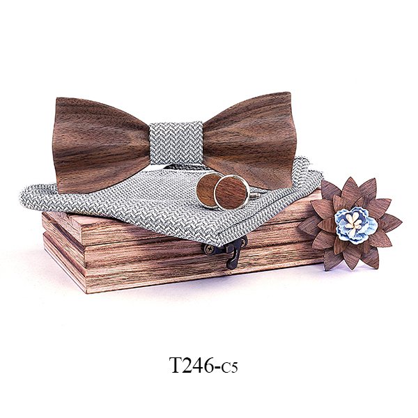 T246 T246  Floral Cutout Bow Tie Set, Maple — colour C5