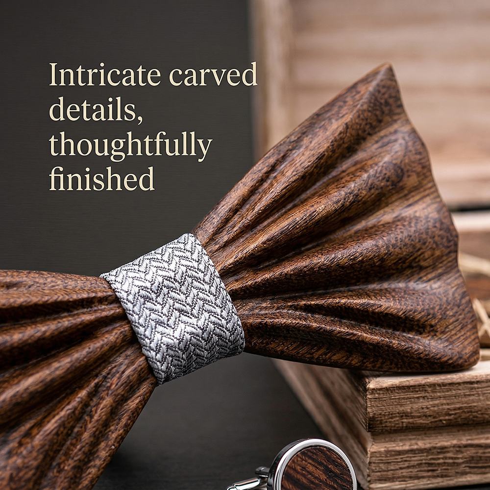 T247 T247  Grain Bow Tie Set, Zebrawood — view 3