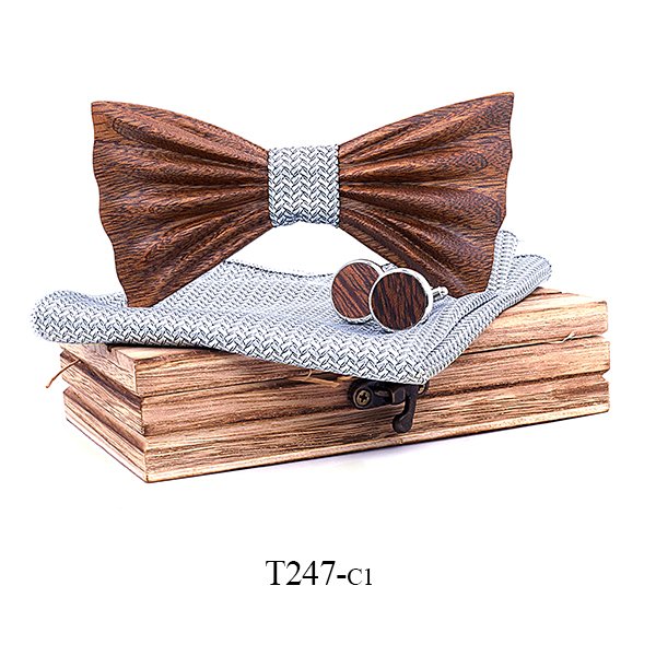 T247 T247  Grain Bow Tie Set, Zebrawood — colour C1