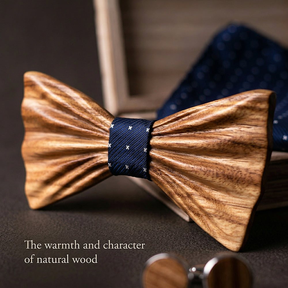 T248 T248  Grain Bow Tie Set, Zebrawood — view 5