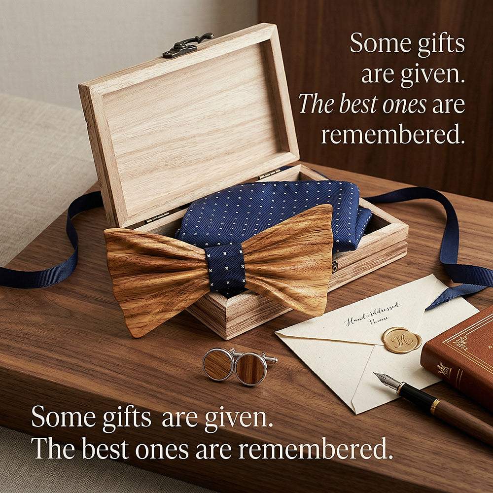 T248 T248  Grain Bow Tie Set, Zebrawood — view 7
