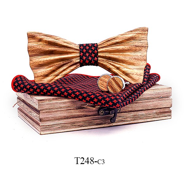 T248 T248  Grain Bow Tie Set, Zebrawood — colour C3