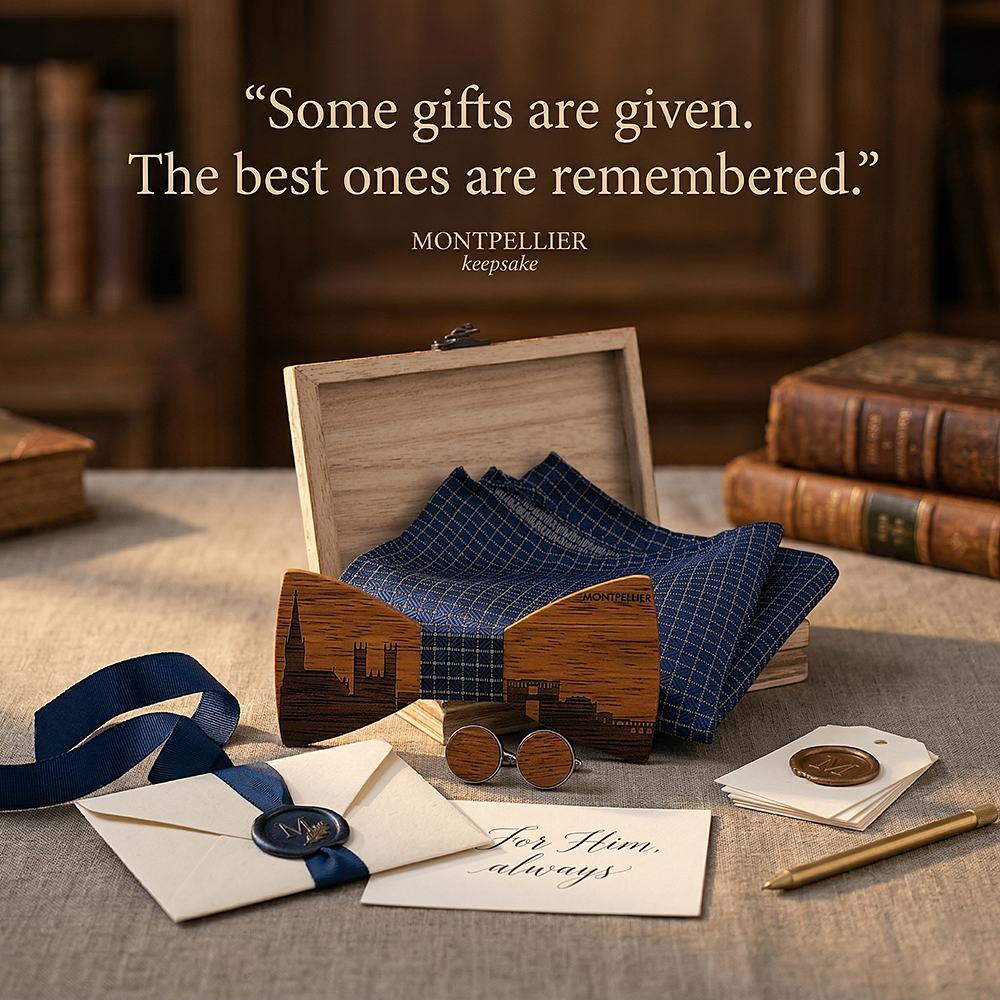T257 T257  City Skyline Engraving Bow Tie Set, Zebrawood — view 7