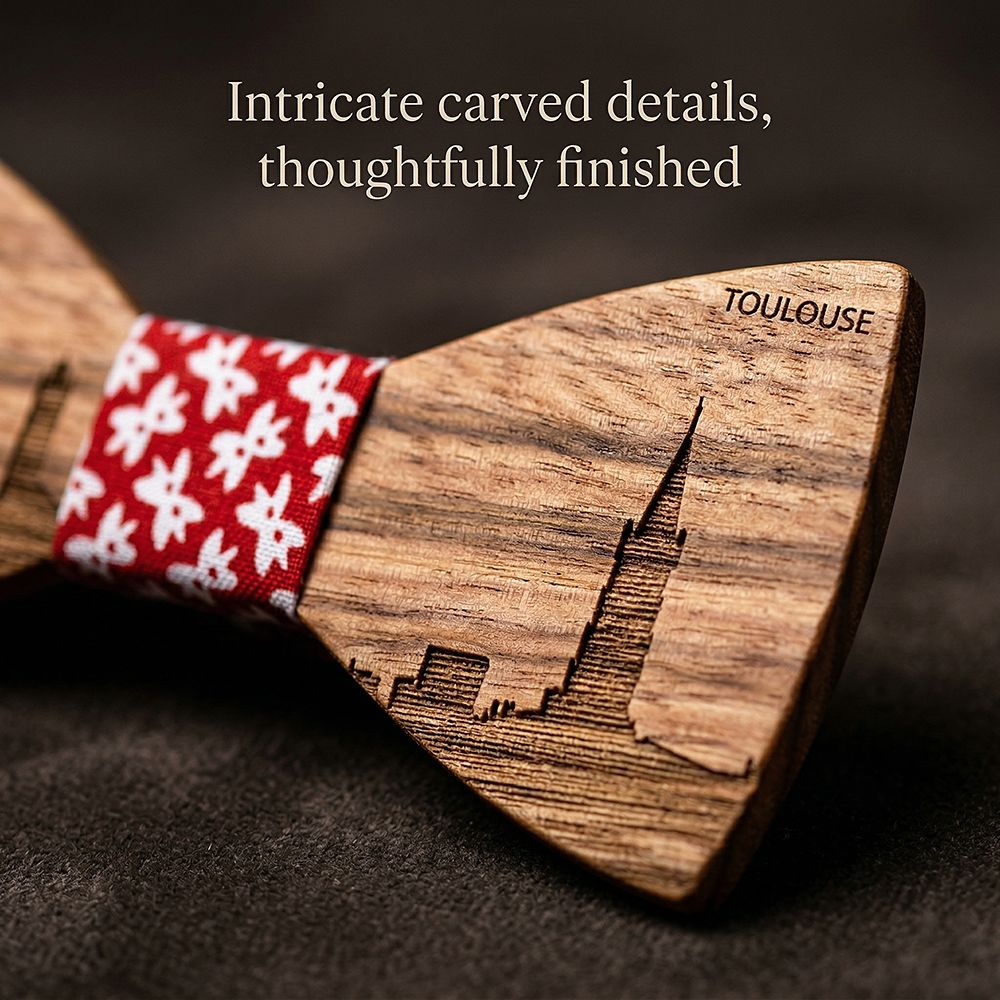 T258 T258  Grain Bow Tie Set, Zebrawood — view 3