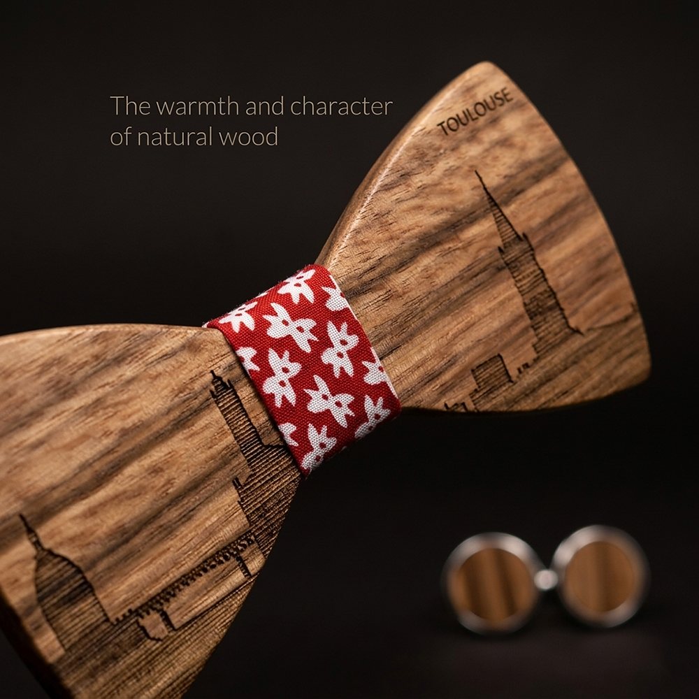 T258 T258  Grain Bow Tie Set, Zebrawood — view 5