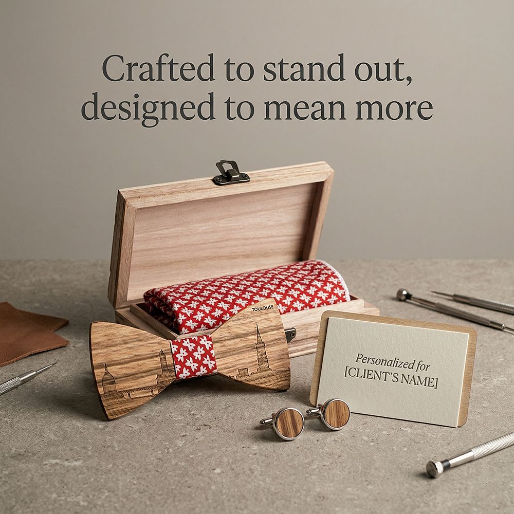 T258 T258  Grain Bow Tie Set, Zebrawood — view 7