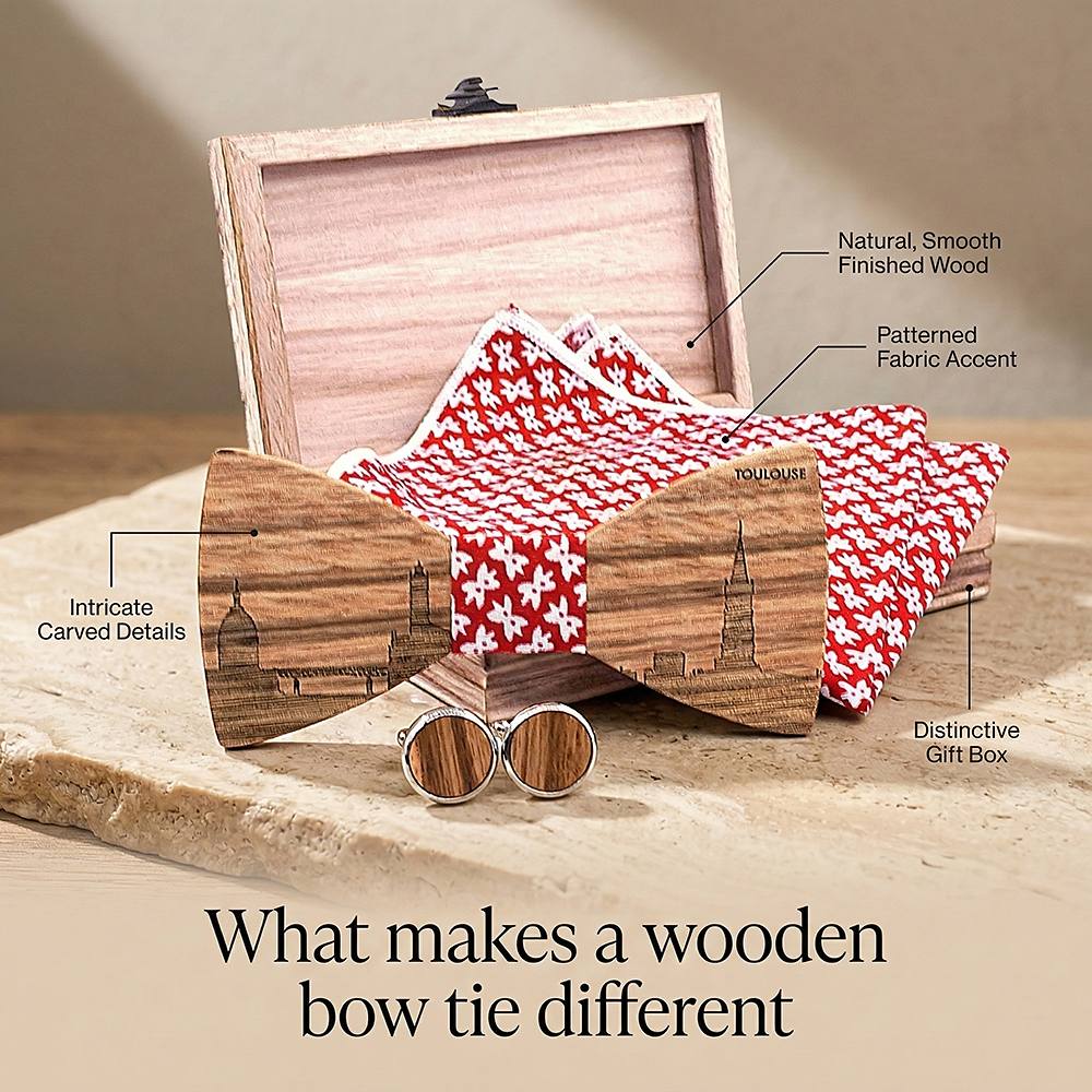 T258 T258  Grain Bow Tie Set, Zebrawood — view 8