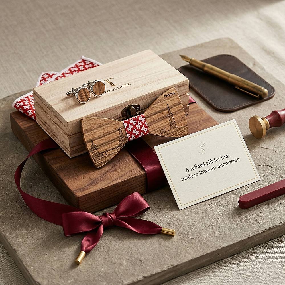 T258 T258  Grain Bow Tie Set, Zebrawood — view 10