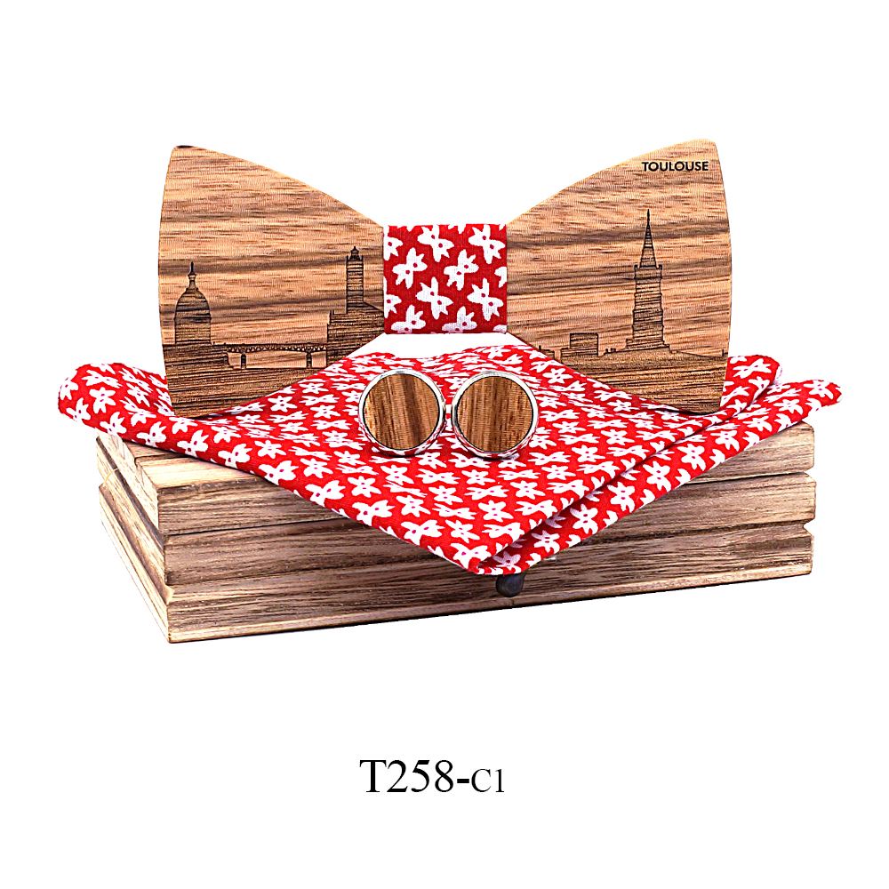 T258 T258  Grain Bow Tie Set, Zebrawood — colour C1