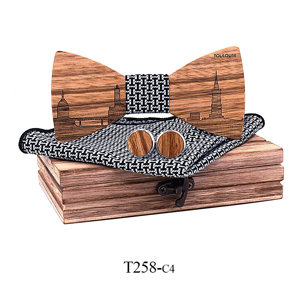 T258 T258  Grain Bow Tie Set, Zebrawood — colour C4