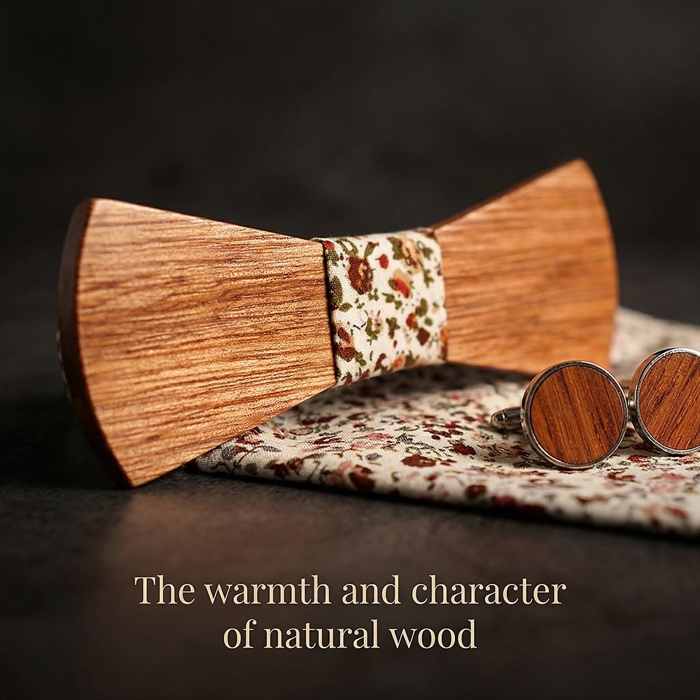 T260 T260  Grain Bow Tie Set, Zebrawood — view 5