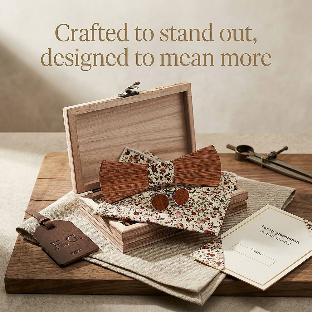 T260 T260  Grain Bow Tie Set, Zebrawood — view 7