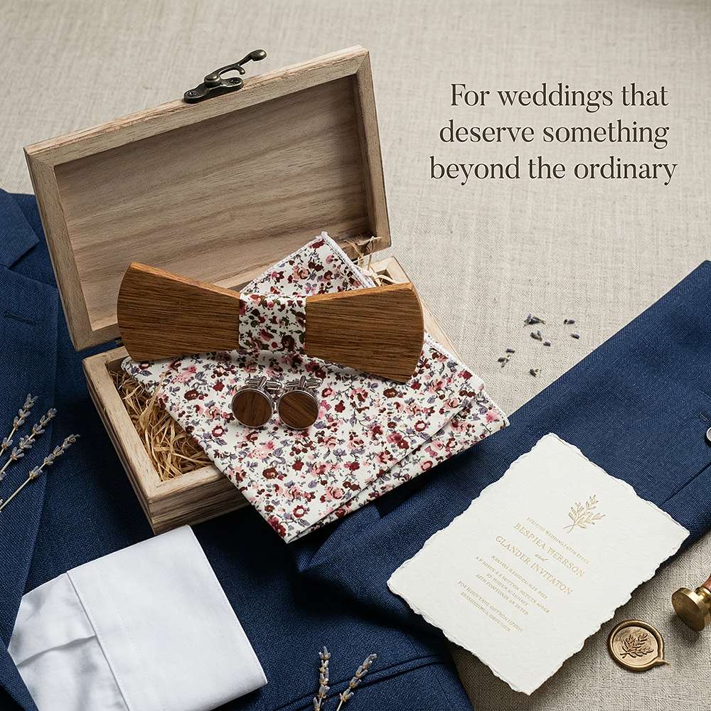 T260 T260  Grain Bow Tie Set, Zebrawood — view 9