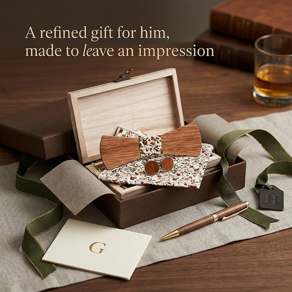 T260 T260  Grain Bow Tie Set, Zebrawood — view 10