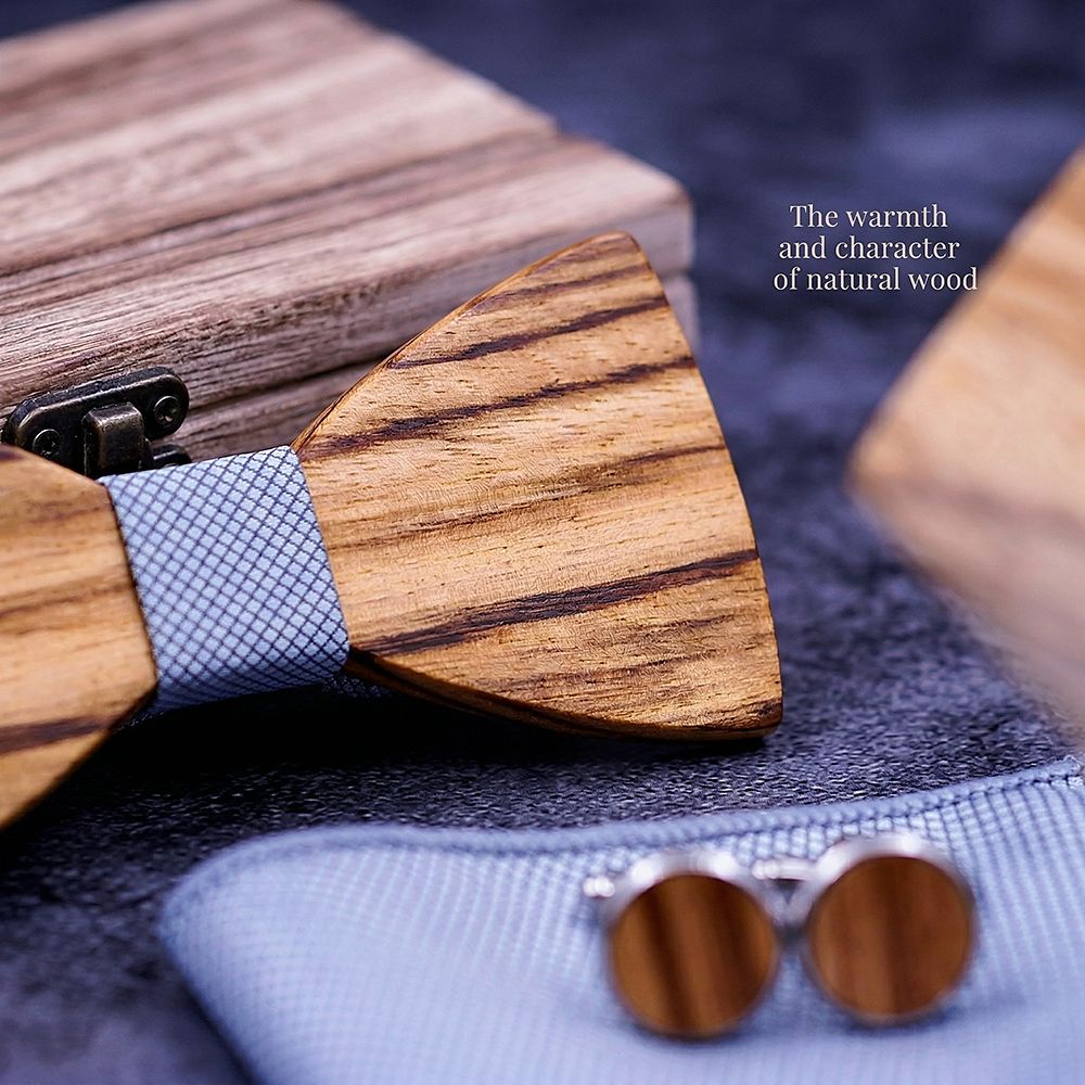 T261 T261  Grain Bow Tie Set, Zebrawood — view 5