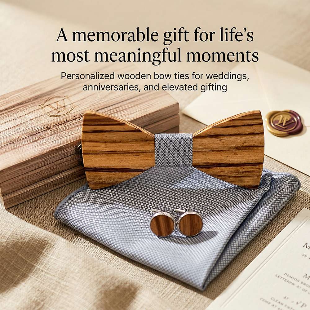 T261 T261  Grain Bow Tie Set, Zebrawood — view 6