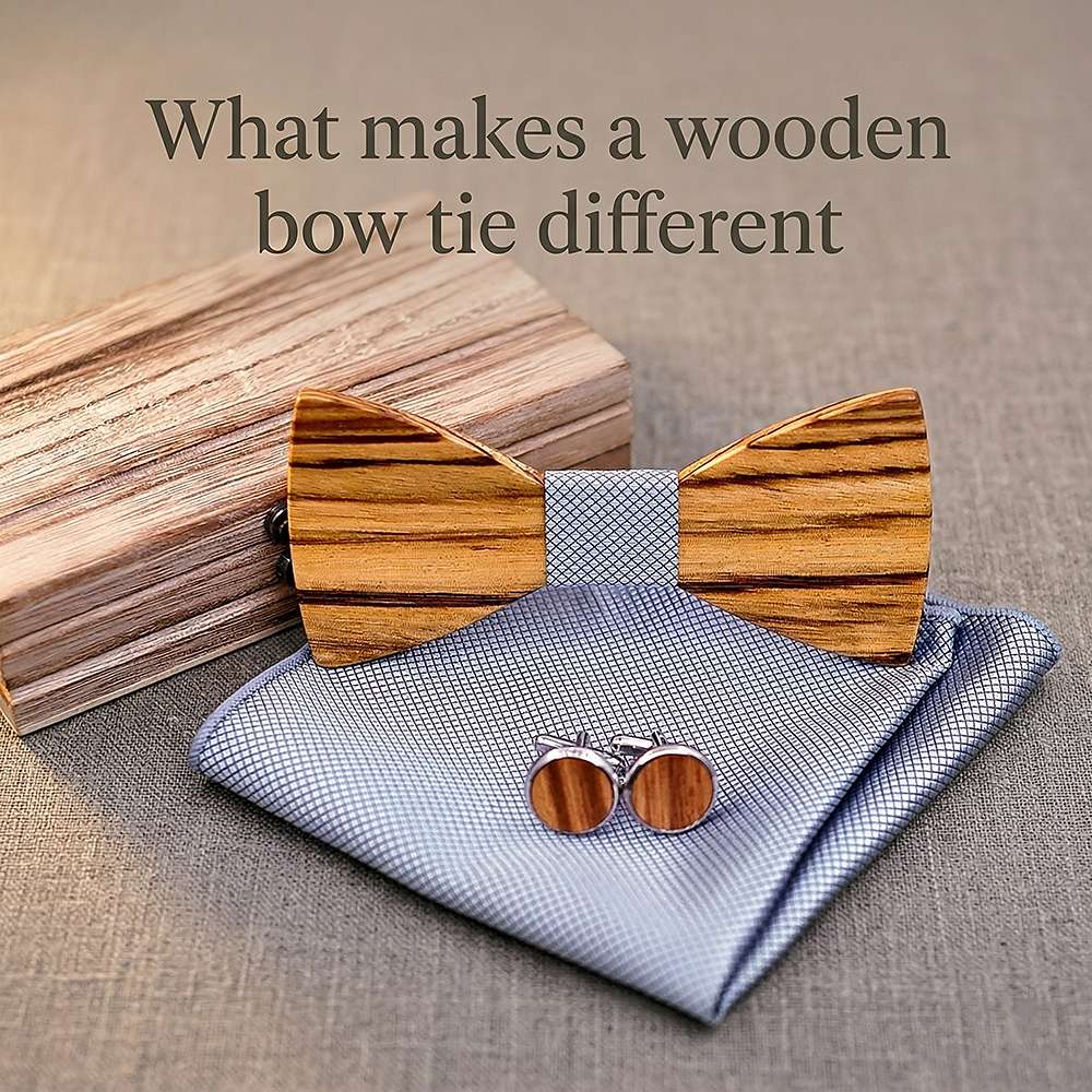 T261 T261  Grain Bow Tie Set, Zebrawood — view 8