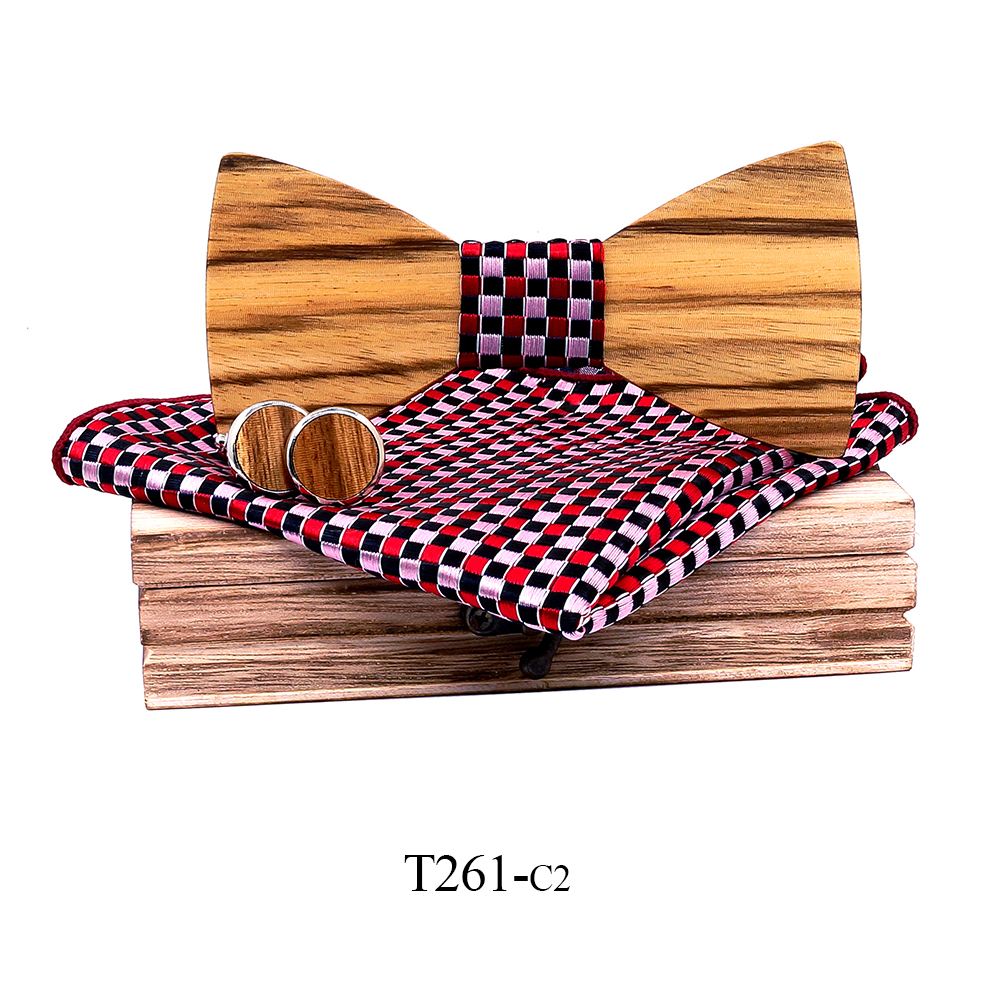 T261 T261  Grain Bow Tie Set, Zebrawood — colour C2