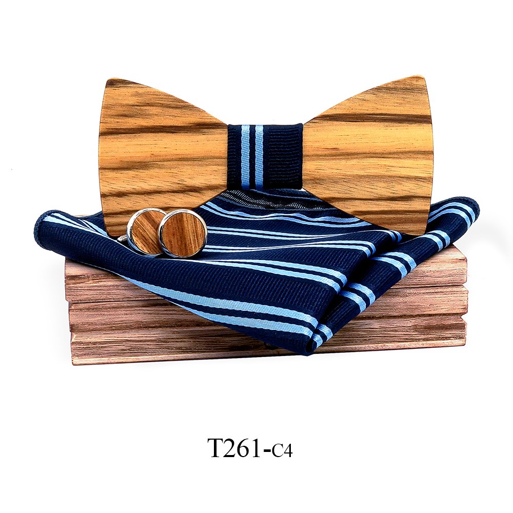 T261 T261  Grain Bow Tie Set, Zebrawood — colour C4
