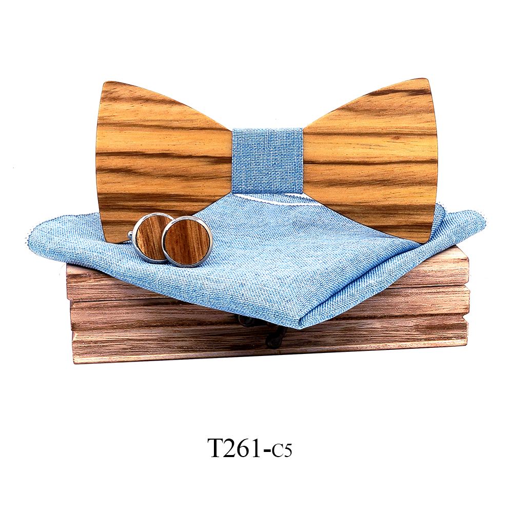 T261 T261  Grain Bow Tie Set, Zebrawood — colour C5