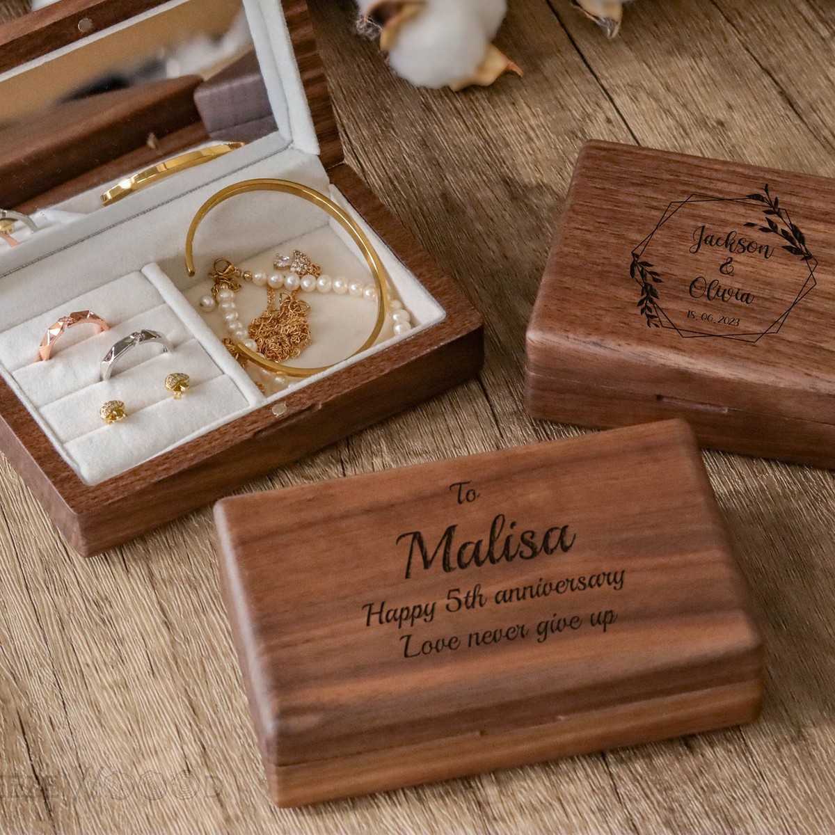 Jewellery Box, Engraved Lid
