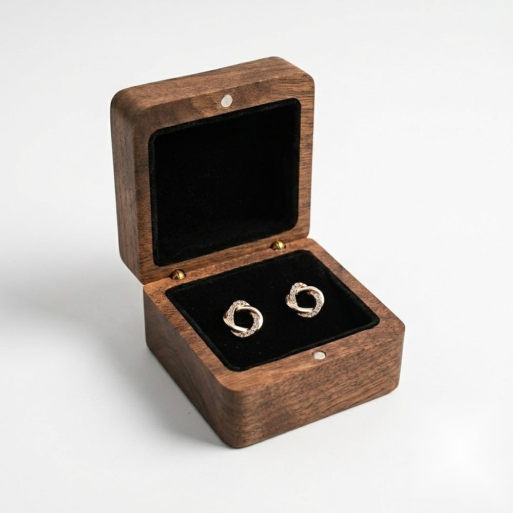 WGB-125  Earring and Ring Box, Twin Compartment