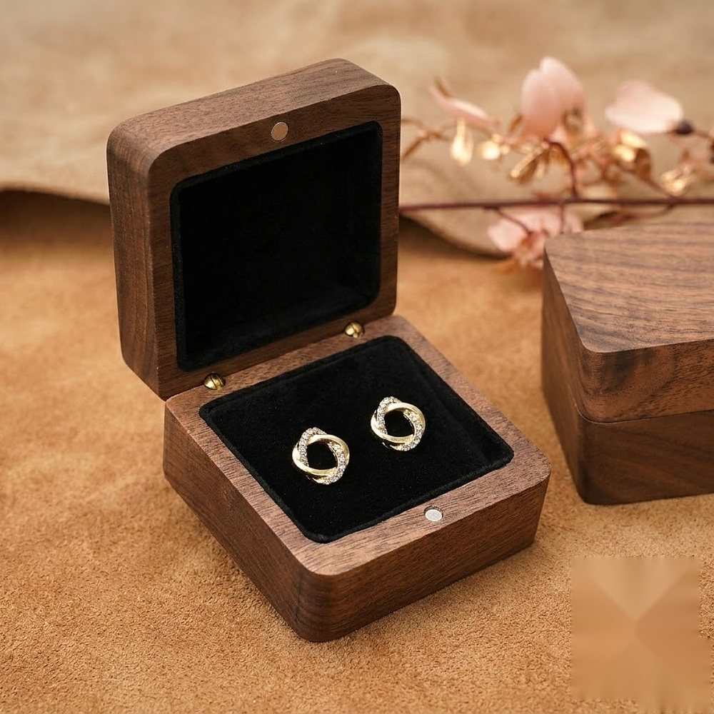 WGB-125 WGB-125  Earring and Ring Box, Twin Compartment — view 4