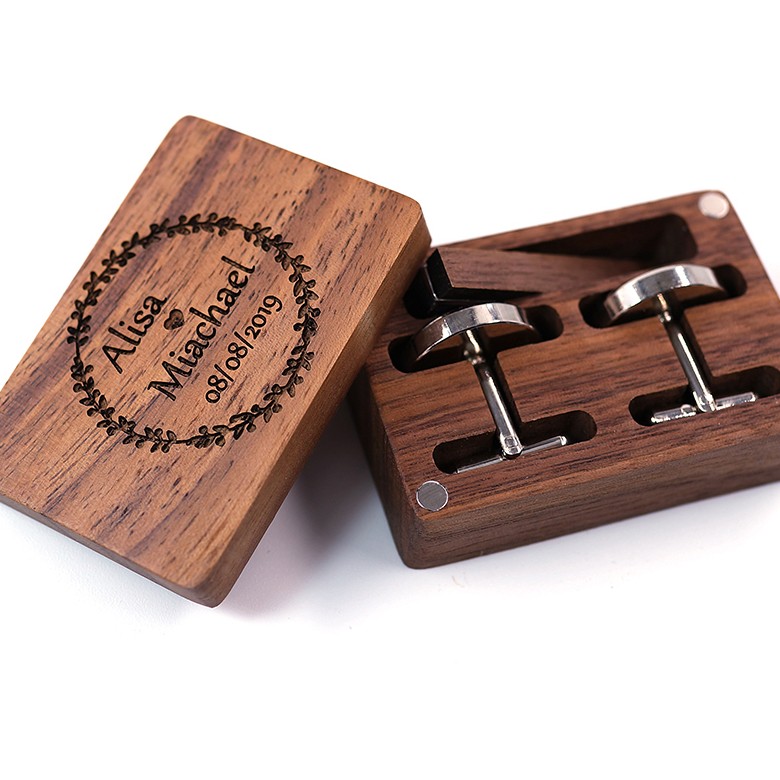 Cufflink Box, Engraved Lid
